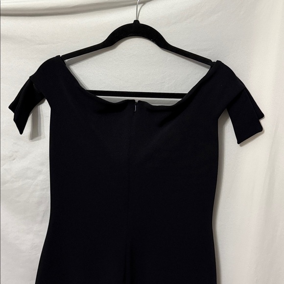 Trina Turk Black Mini Evening Formal Dress Size 10 Off Shoulder - Picture 6 of 10
